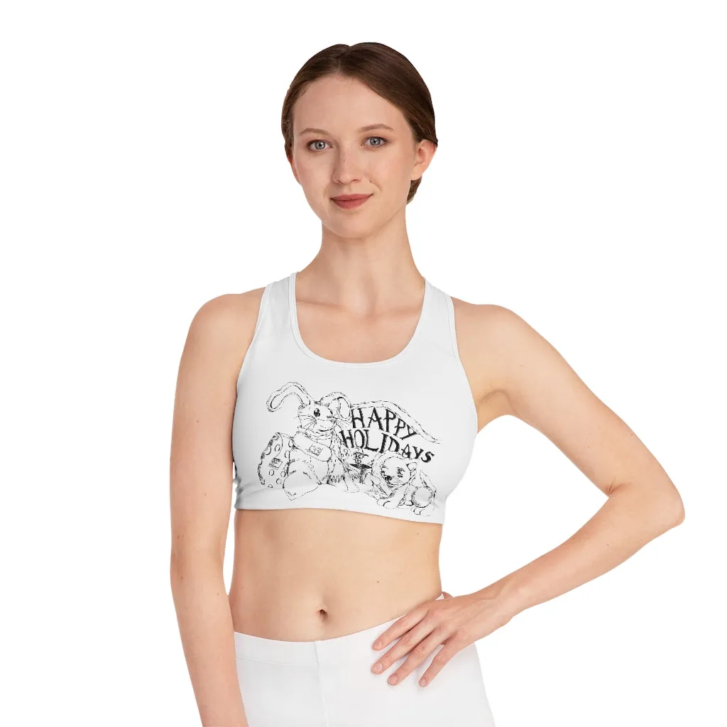 Happy Holiday's Sports Bra (AOP)