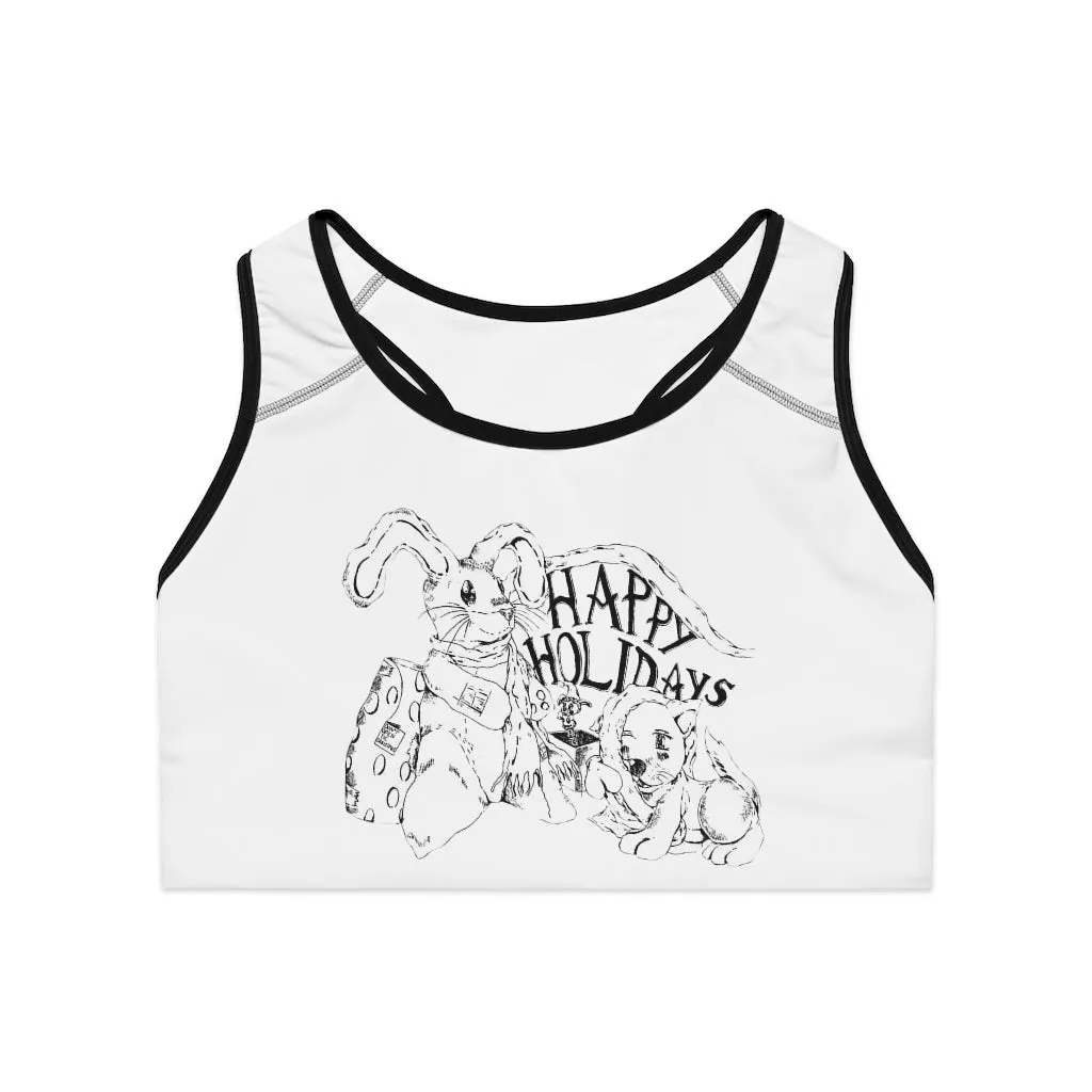 Happy Holiday's Sports Bra (AOP)