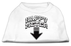 Happy Meter Screen Printed Dog Shirt White Med (12)