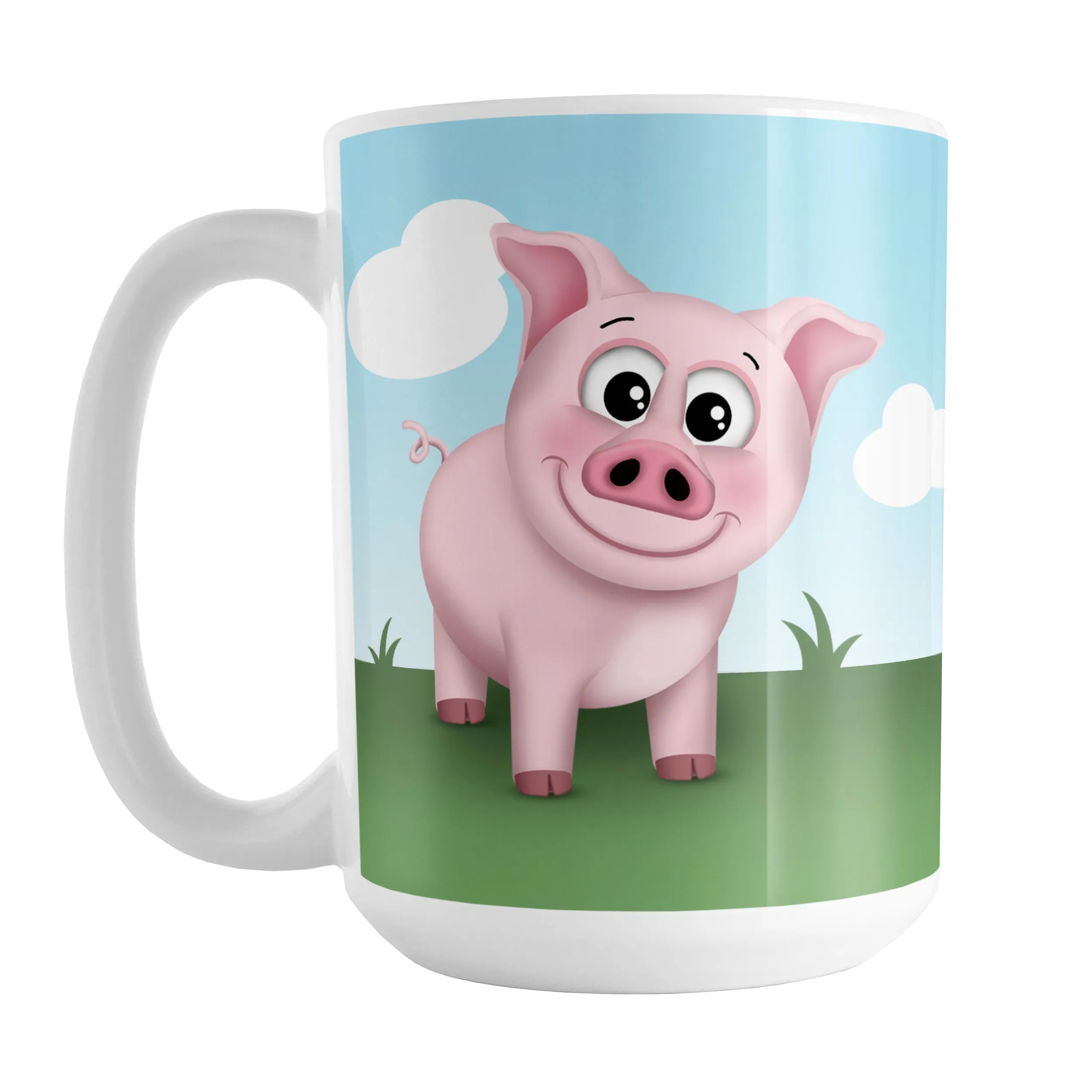 Happy Pink Pig on the Farm Mug