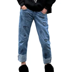 Happy Refurbished Embroidered Vintage Relaxed Denim