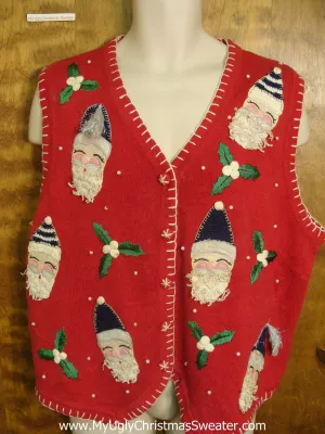 Happy Santas Funny Christmas Sweater Vest