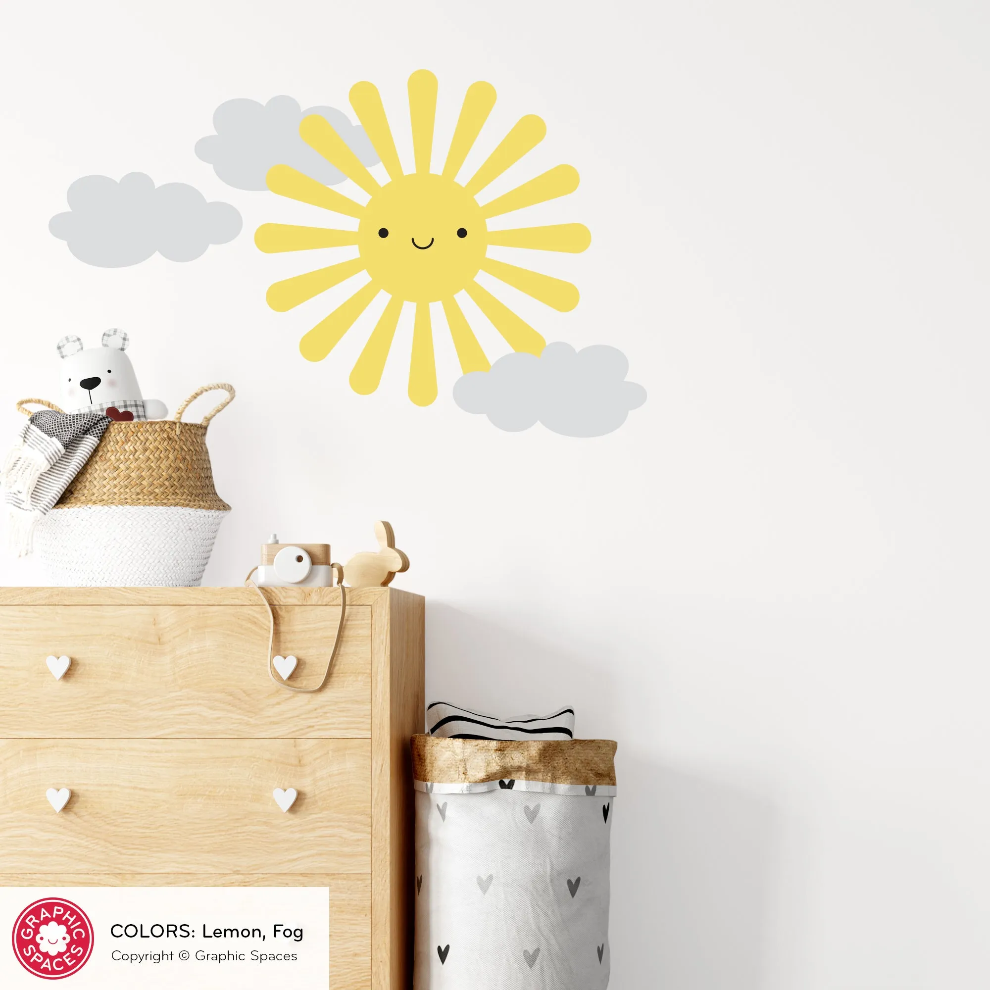 Happy Sun Fabric Wall Decal