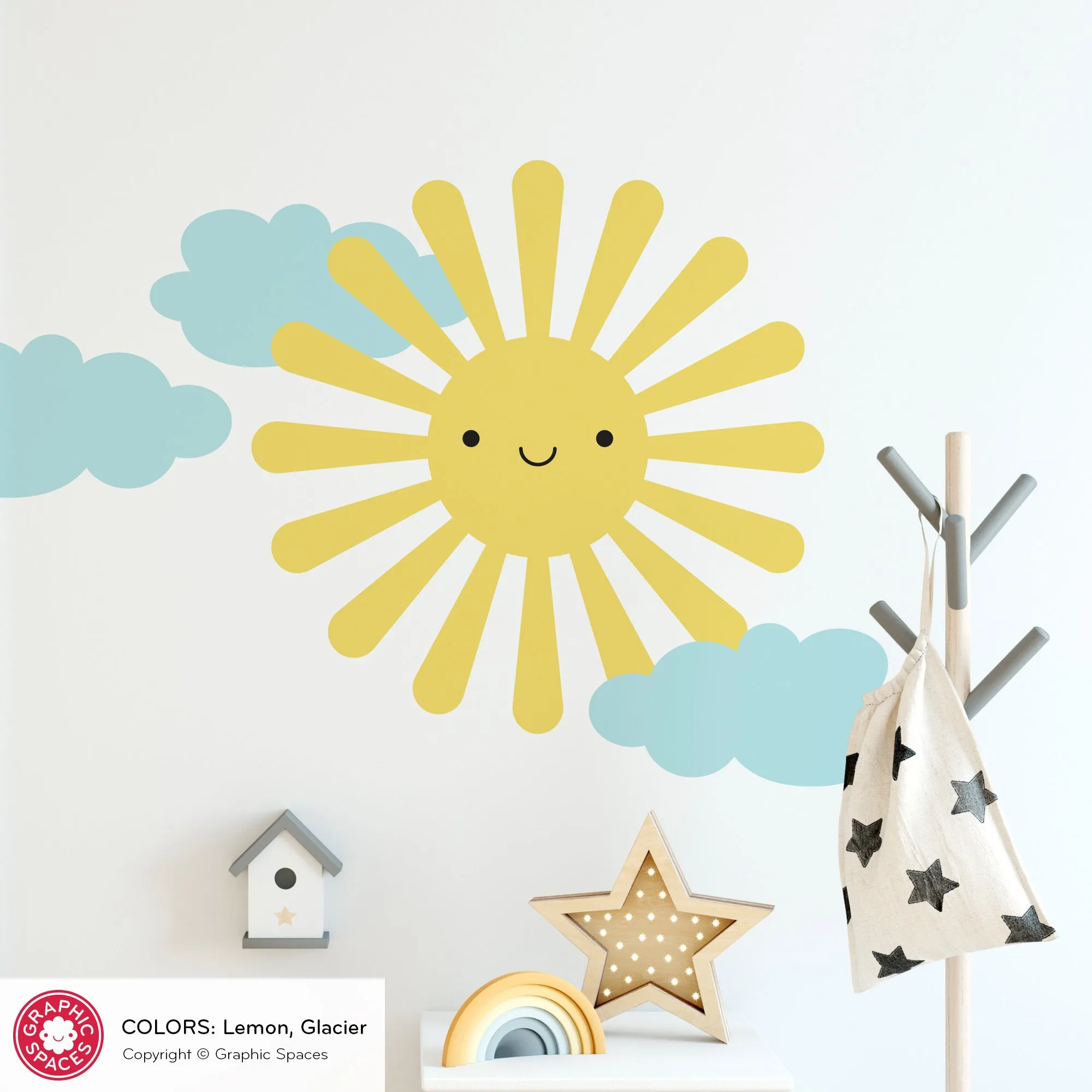 Happy Sun Fabric Wall Decal