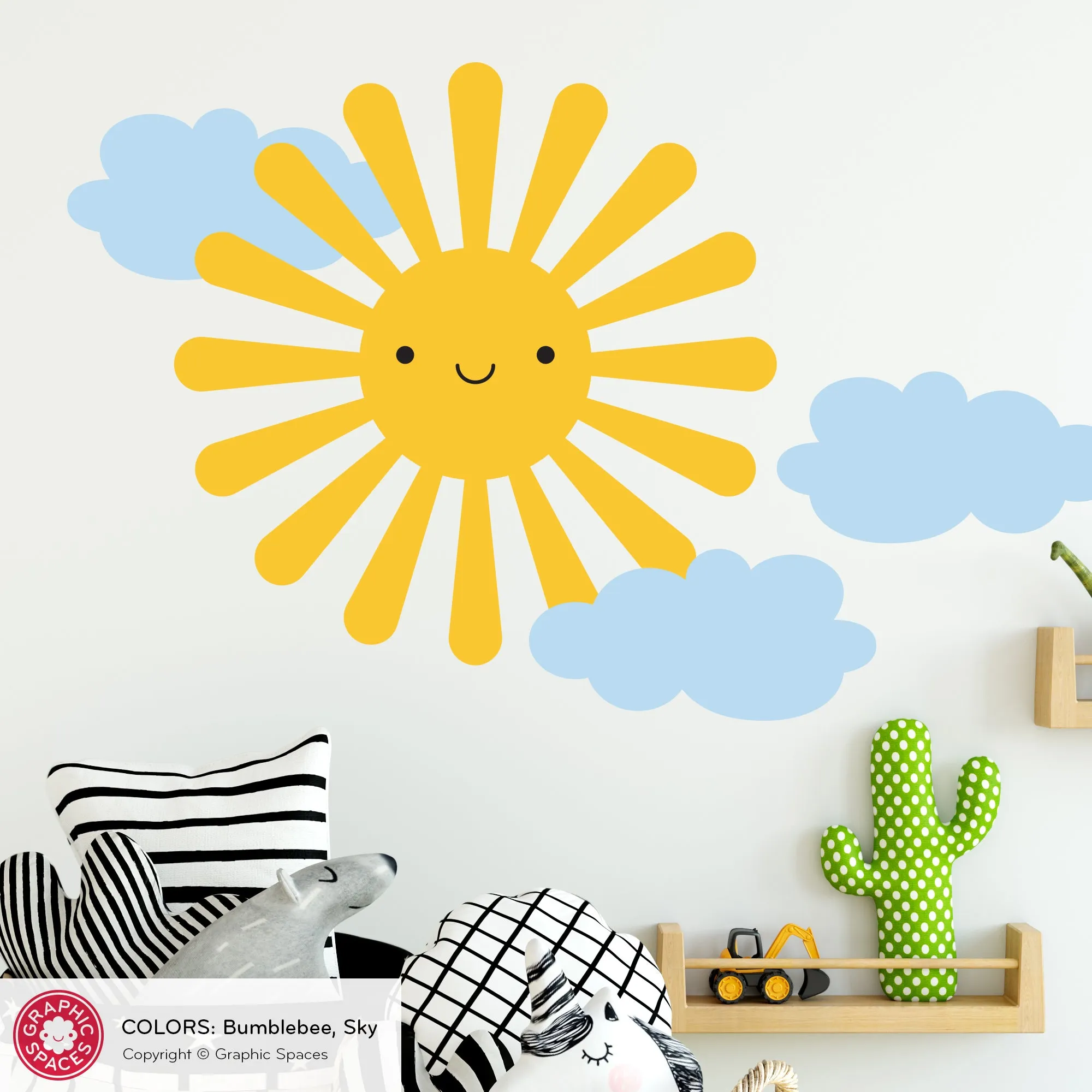 Happy Sun Fabric Wall Decal