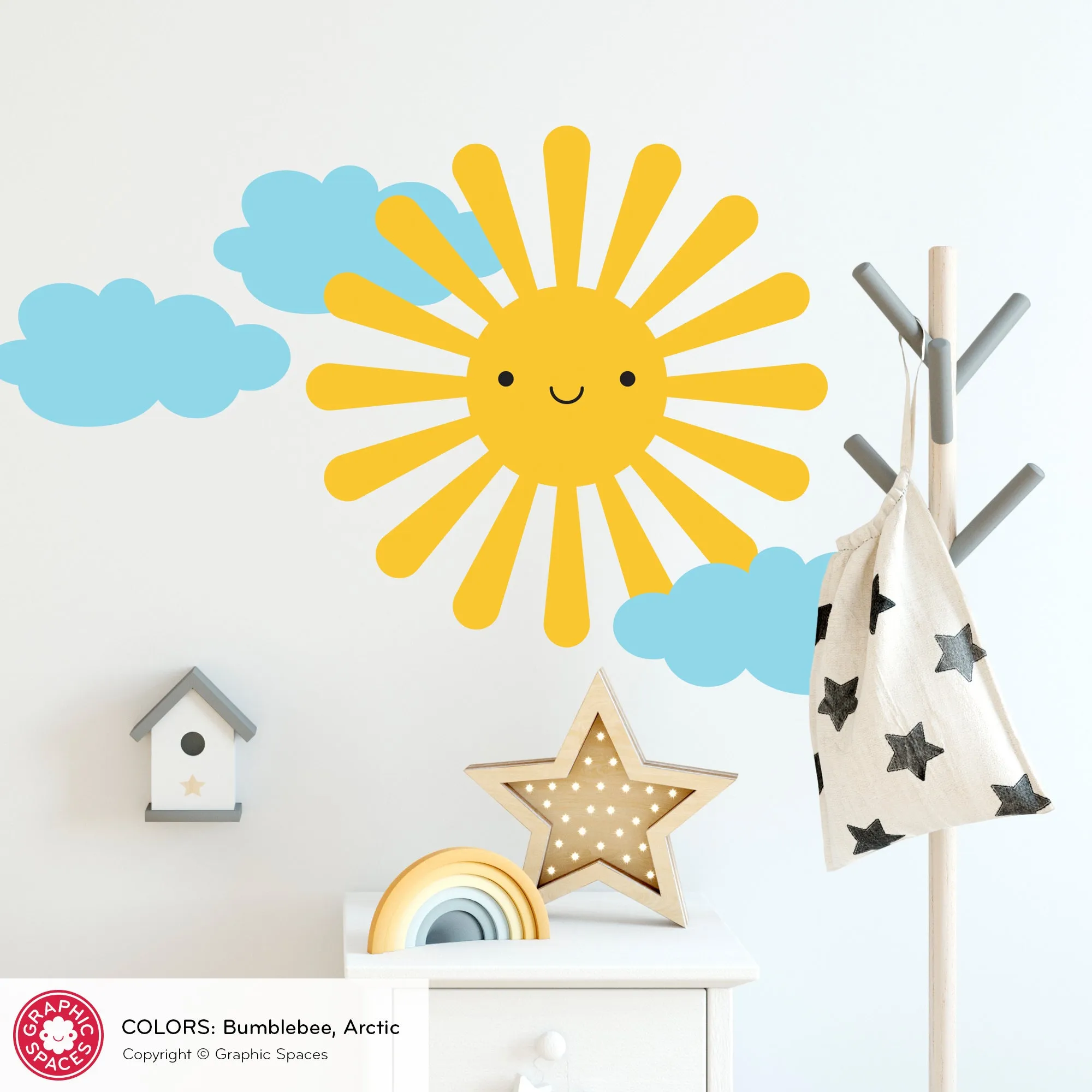 Happy Sun Fabric Wall Decal