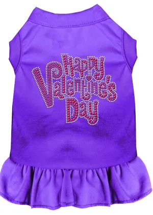 Happy Valentines Day Rhinestone Dress Purple Med (12)