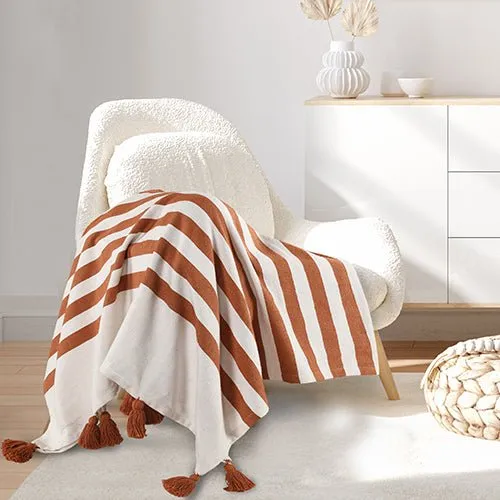 Harbor 80270ADW Adobe/White Throw Blanket