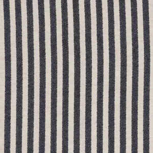 Harbour Stripe Merino Wool Fabric Black & Ecru