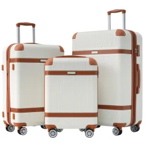 Hardshell Luggage Sets 3 Piece double spinner 8 wheels Suitcase with TSA Lock Lightweight 20''24''28''