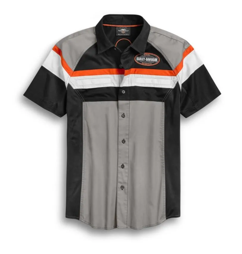 Harley-Davidson® Men's Performance Mesh Side Colorblock Shirt - 96376-20VM