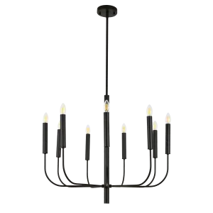 Harlow 9 Light Black Chandelier