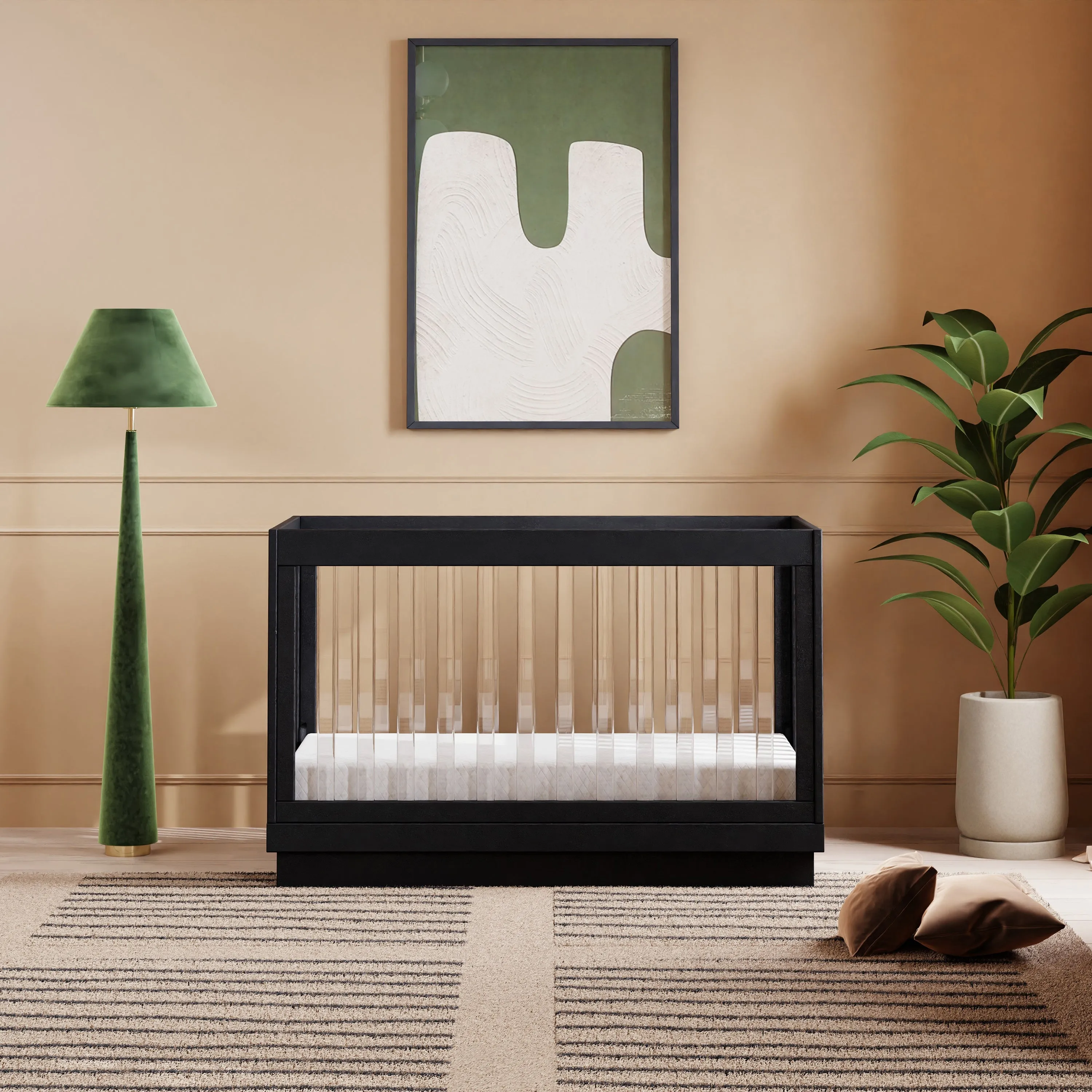 Harlow Acrylic 3-in-1 Convertible Crib with Toddler Bed Conversion Kit