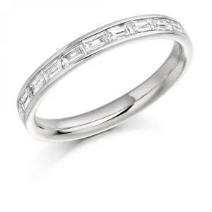 Harmony Collection 0.5ct Baguette Cut 2.7mm Half Eternity Ring