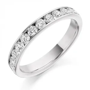 Harmony Collection 0.75ct Round Brilliant 3.2mm Half Eternity Ring