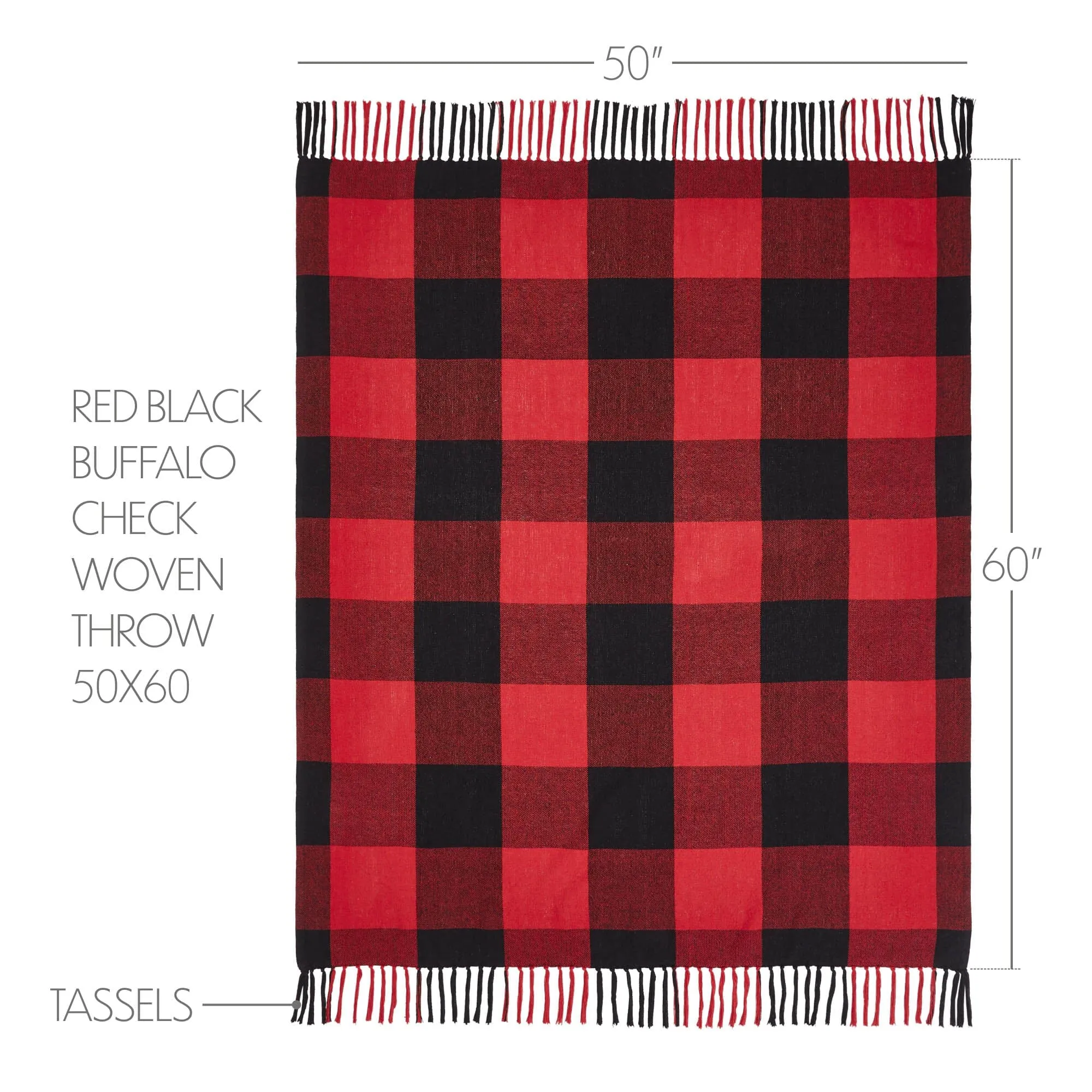 Harper Red Check Woven Throw