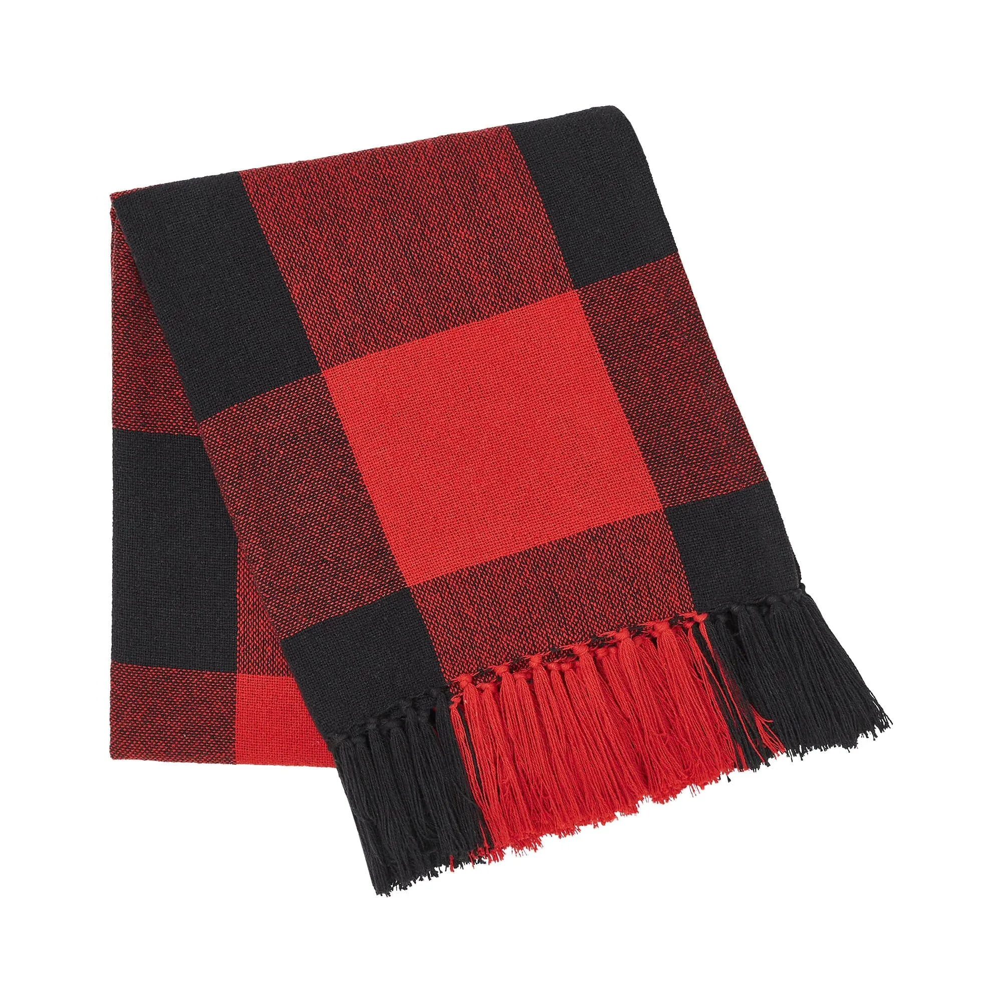 Harper Red Check Woven Throw