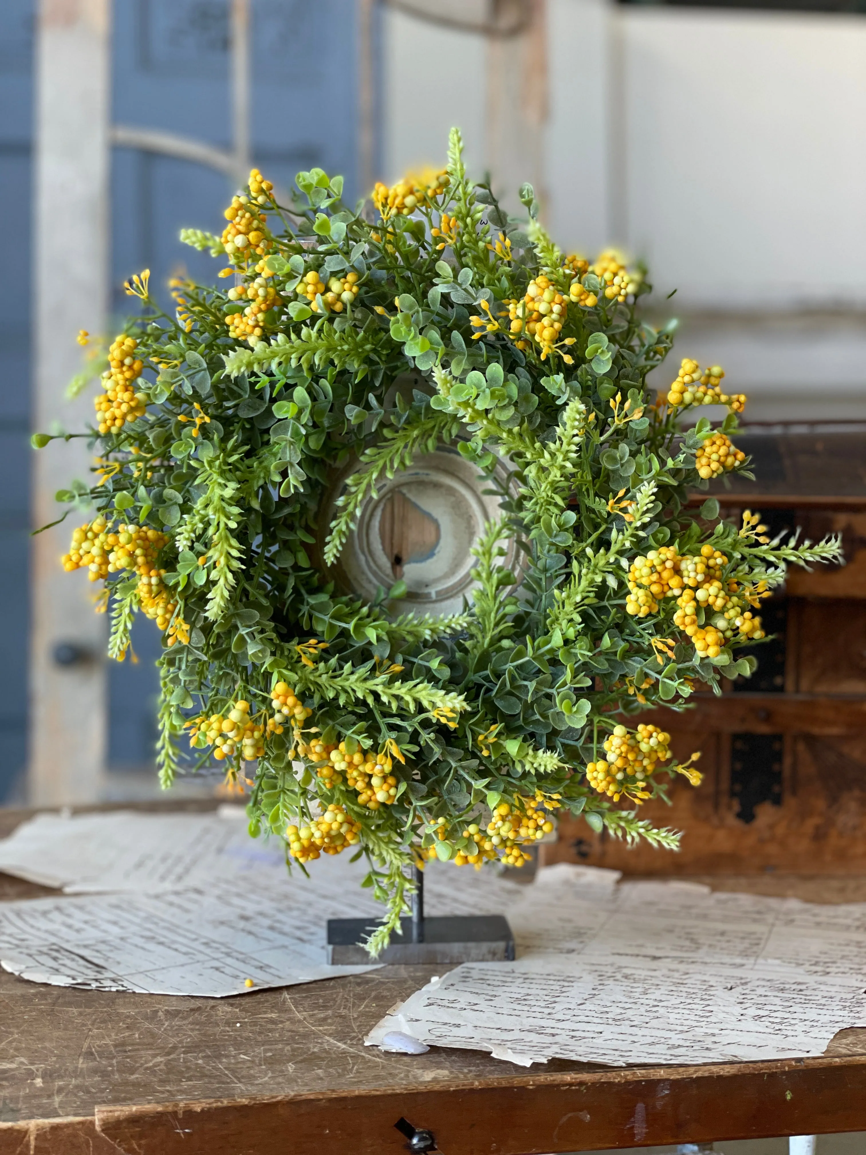 Harpeth Berries Candle Ring | 12" | Yellow | DOLLAR DAYS!  $1.00-48