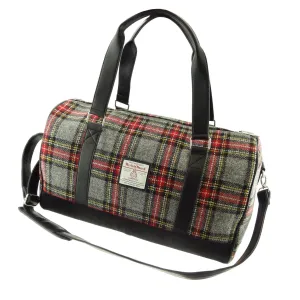 Harris Tweed Clyde Weekend Bag  Grey/Red Tartan