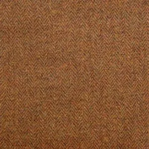 Harris Tweed Herringbone Fabric - Burnt Umber