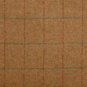 Harris Tweed Hunstman Check Fabric - Burnt Umber