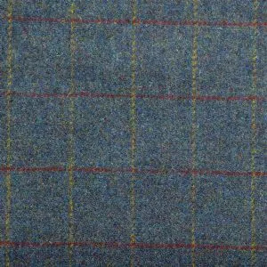 Harris Tweed Huntsman Check Fabric - Ocean Spray