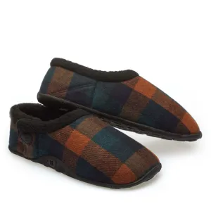 Harry - Navy Rust Check Men's Slippers