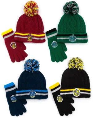 Harry Potter Unisex Yellow Beanie and Gloves Set