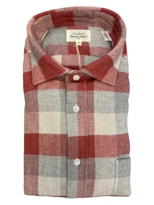 Hartford Paul Cotton Flannel Shirt Red/Natural