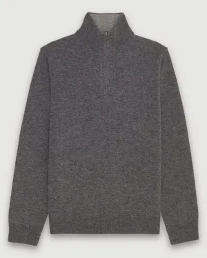 Hartford Trucker Cashmere Blend Pullover Charcoal