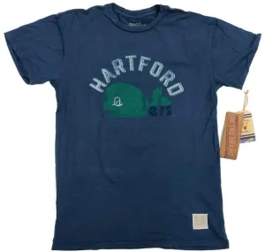 Hartford Whalers Retro Brand Blue Short Sleeve Hockey Whale T-Shirt