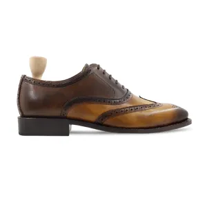 Harvana - Men's Burnished Tan Brown Calf Leather Oxford Shoe