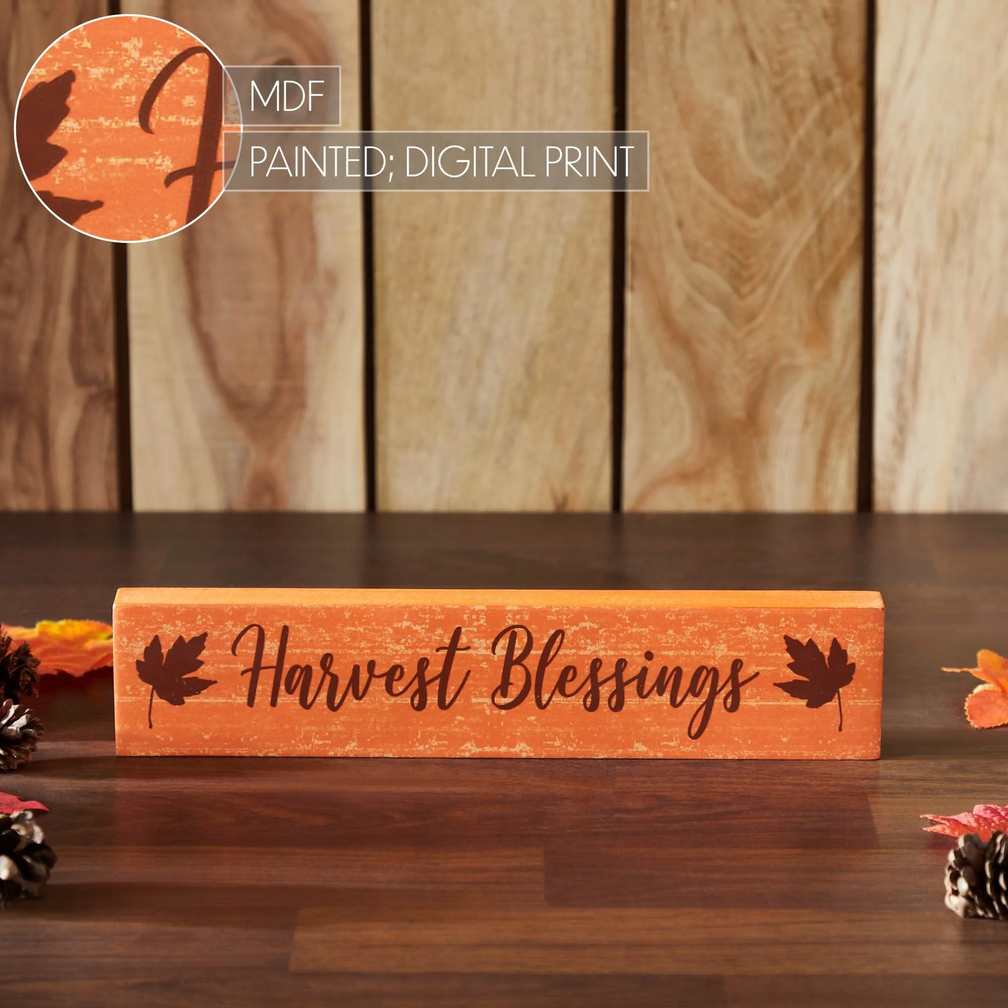 Harvest Blessings Fall Leaves Sign