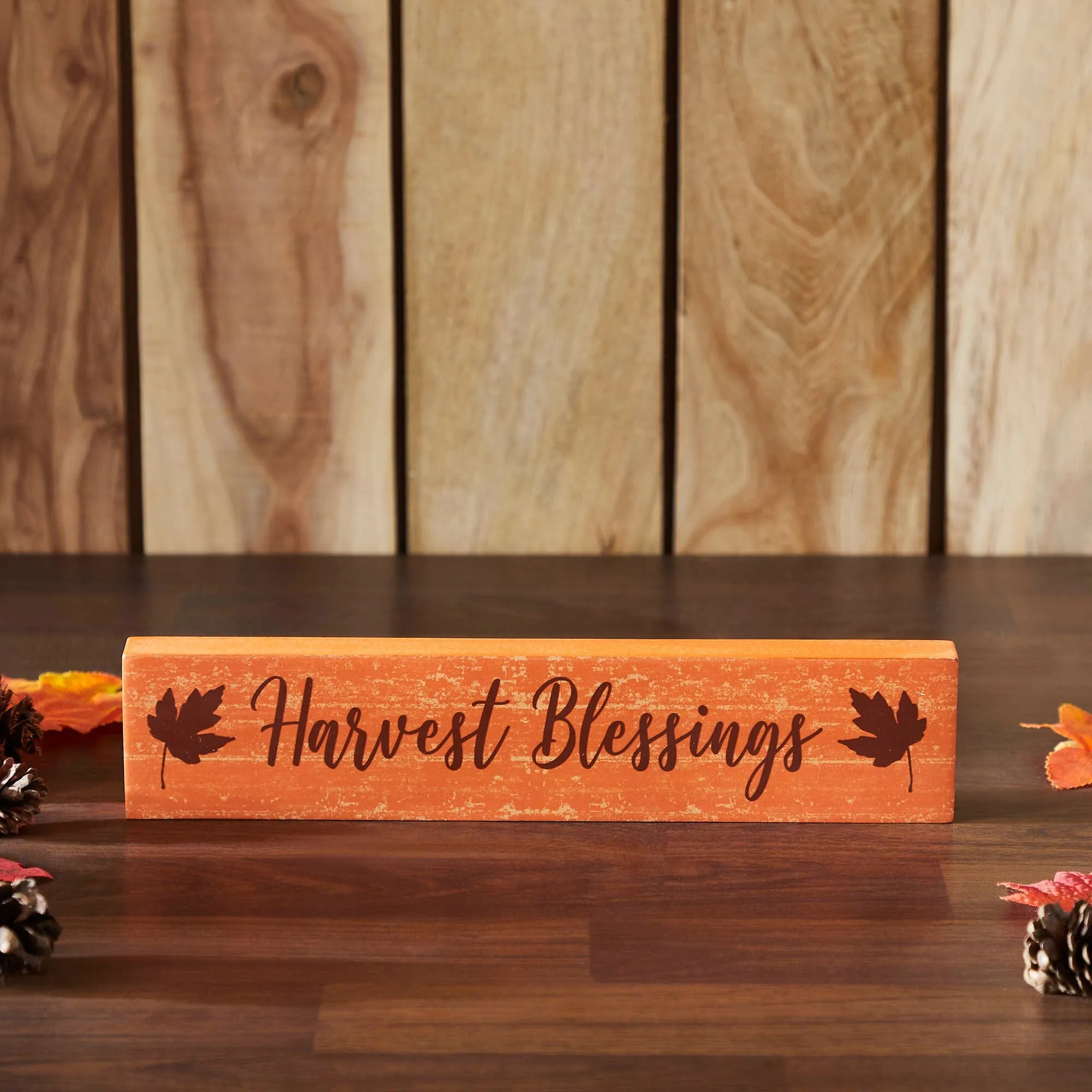 Harvest Blessings Fall Leaves Sign