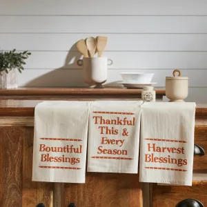 Harvest Blessings Tea Towel Set of 3 19x28