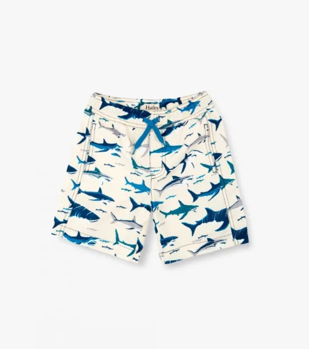 Hately Toothy Sharks Swim Trunks