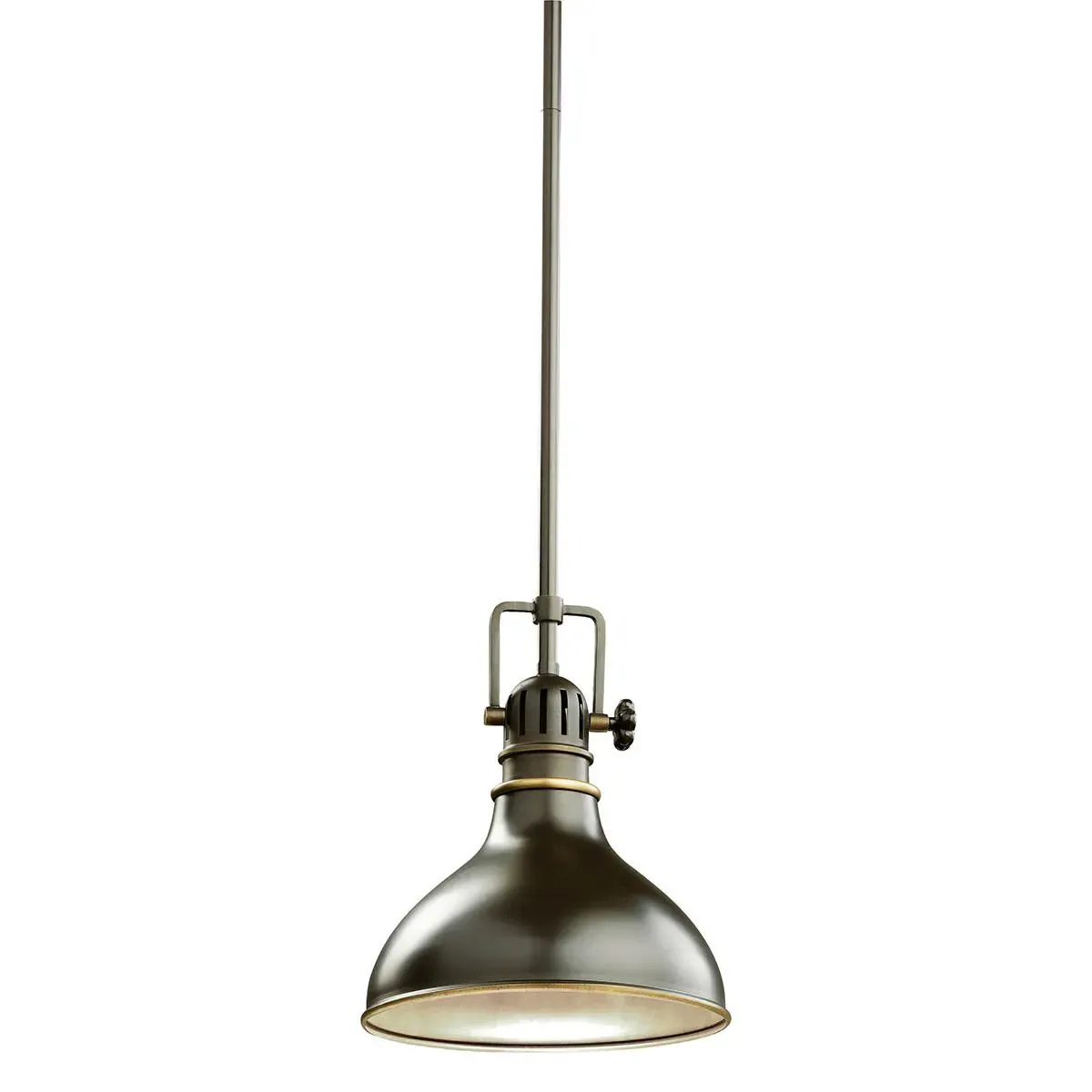 Hatteras Bay 10" 1-Light Mini Pendant Light with Clear fresnel glass, Olde bronze Finish