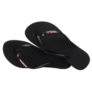 Havaianas Slim Metal Logo Crystal Jandal