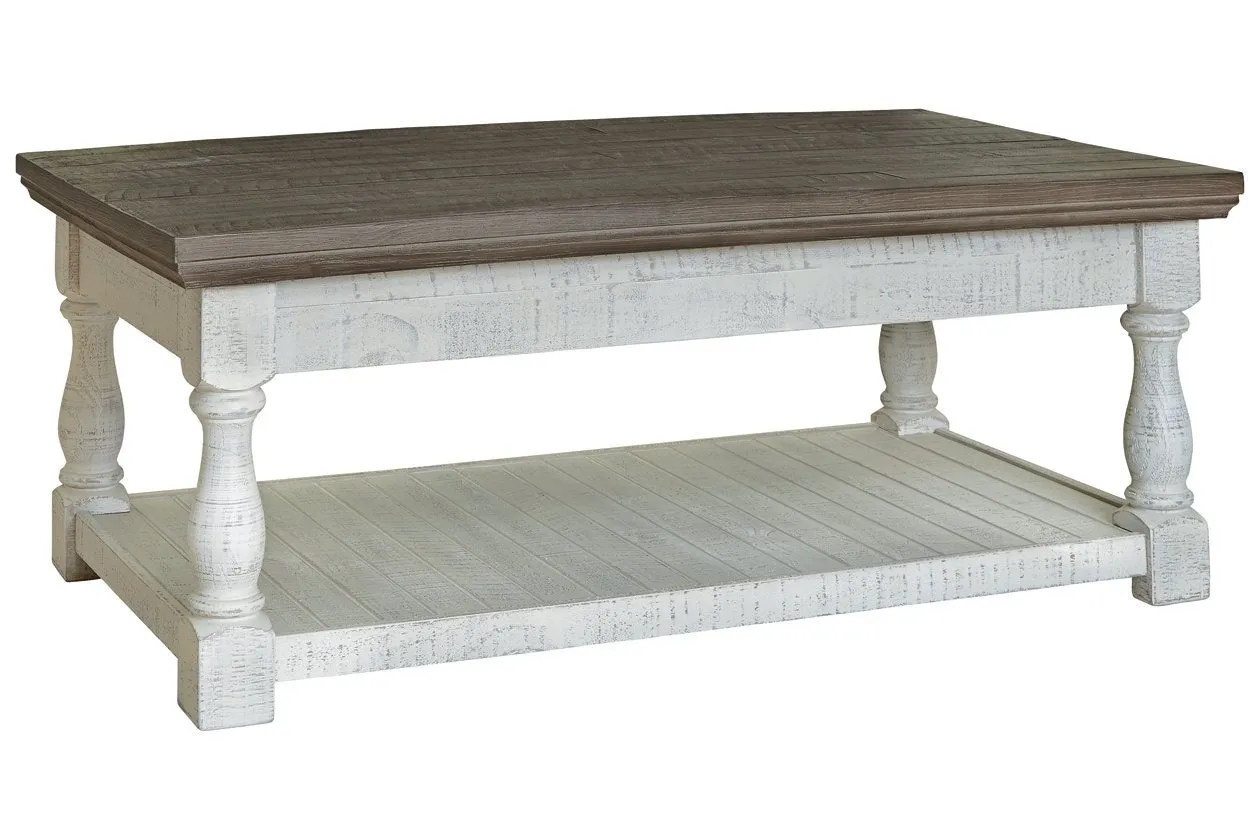 Havalance Gray/White Lift-Top Coffee Table