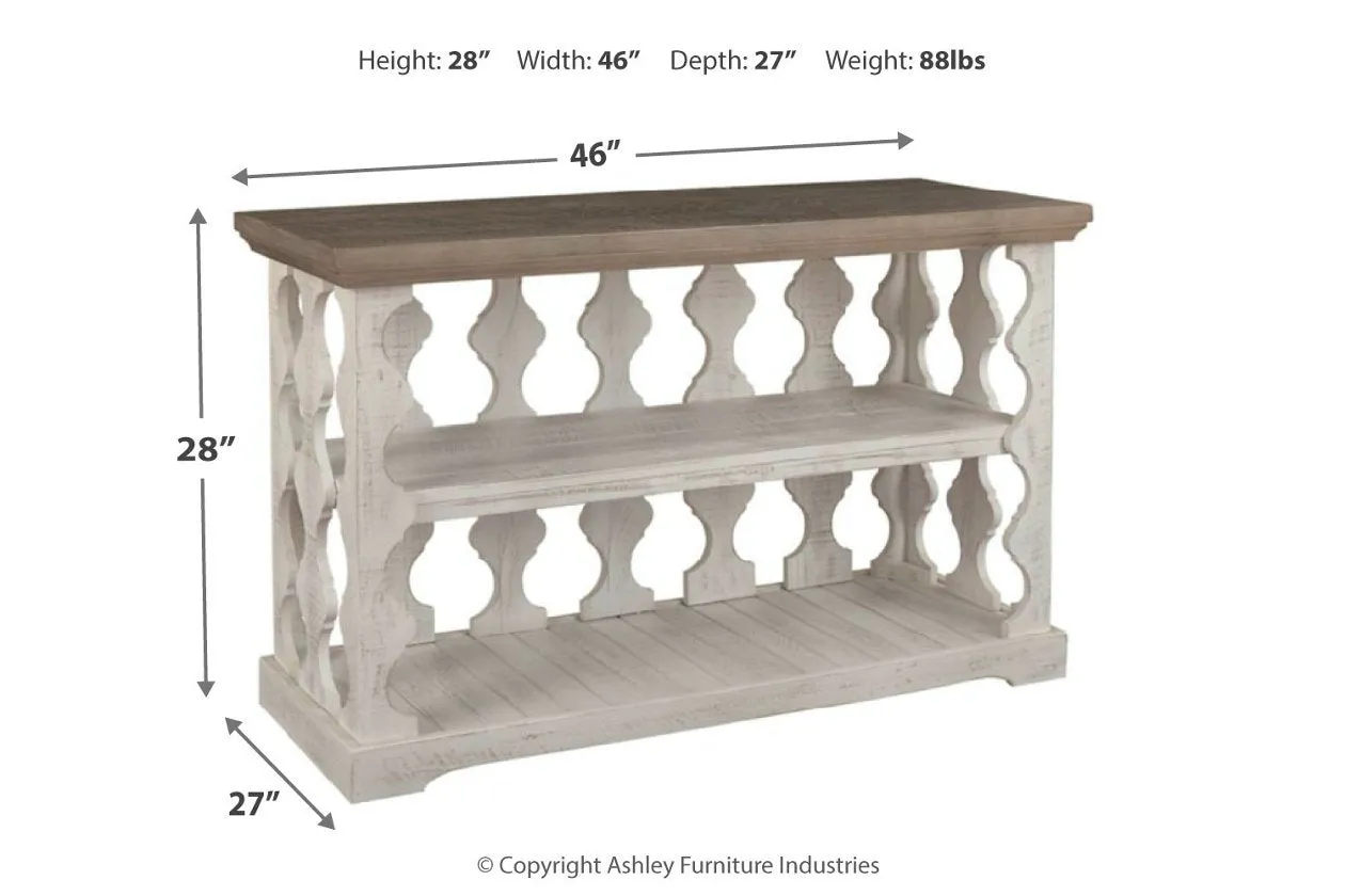 Havalance Gray/White Sofa/Console Table