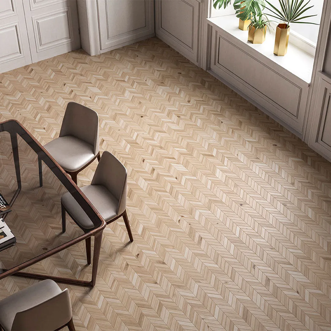 Havenwood Beige, 2" x 5" Chevron Mosaic - Porcelain Tile