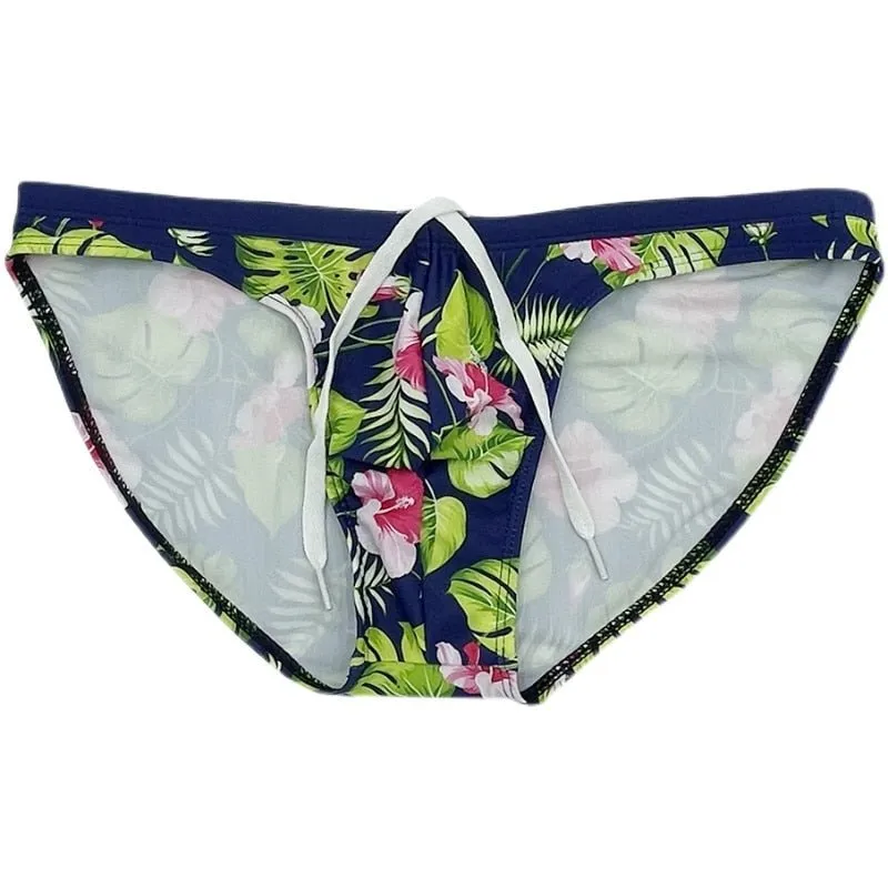 Hawaiian Floral Skinny Swim Briefs