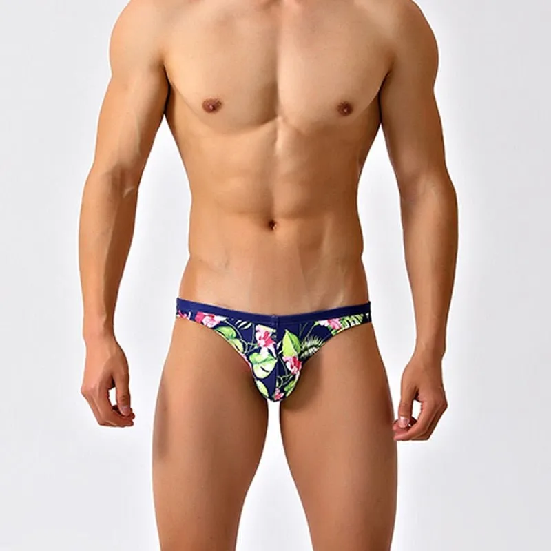 Hawaiian Floral Skinny Swim Briefs