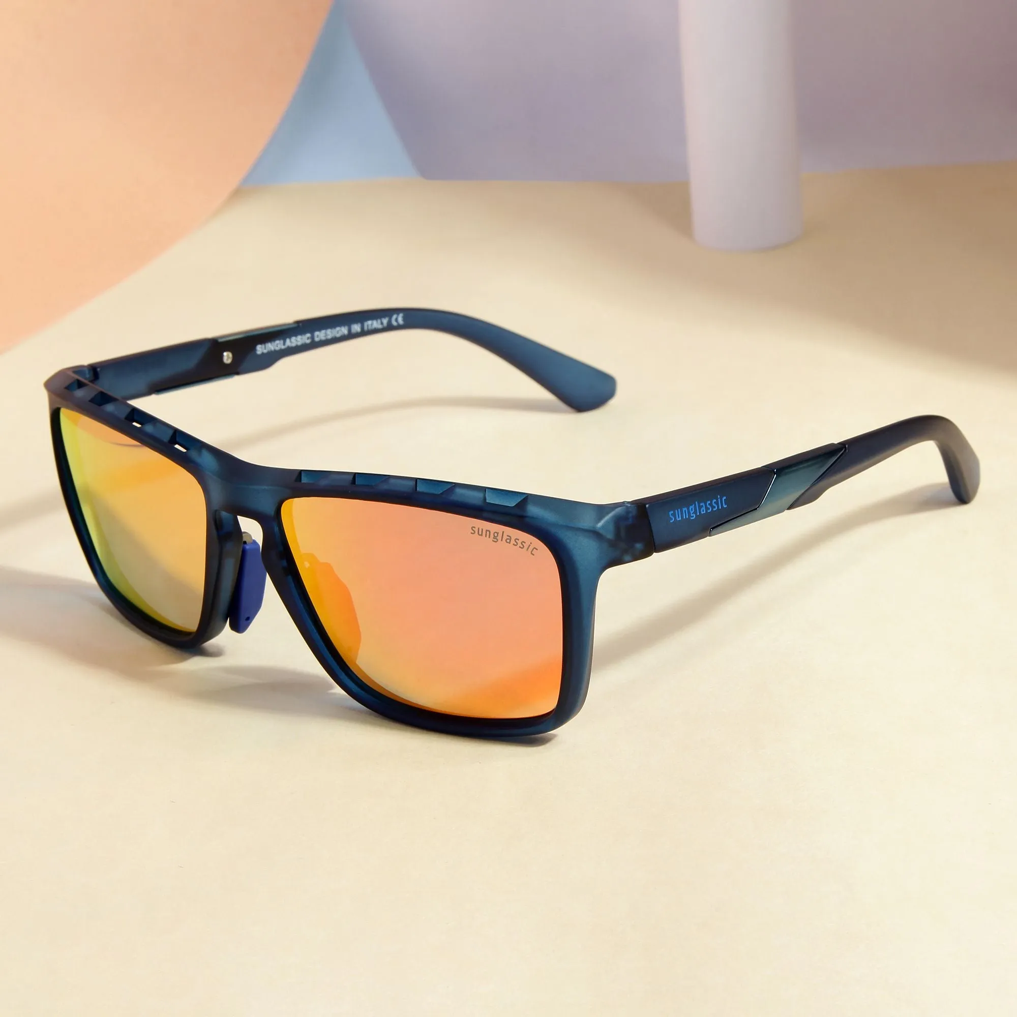 Hawk Blue Orange Mercury Polarized Rectangle TR90 Sunglasses