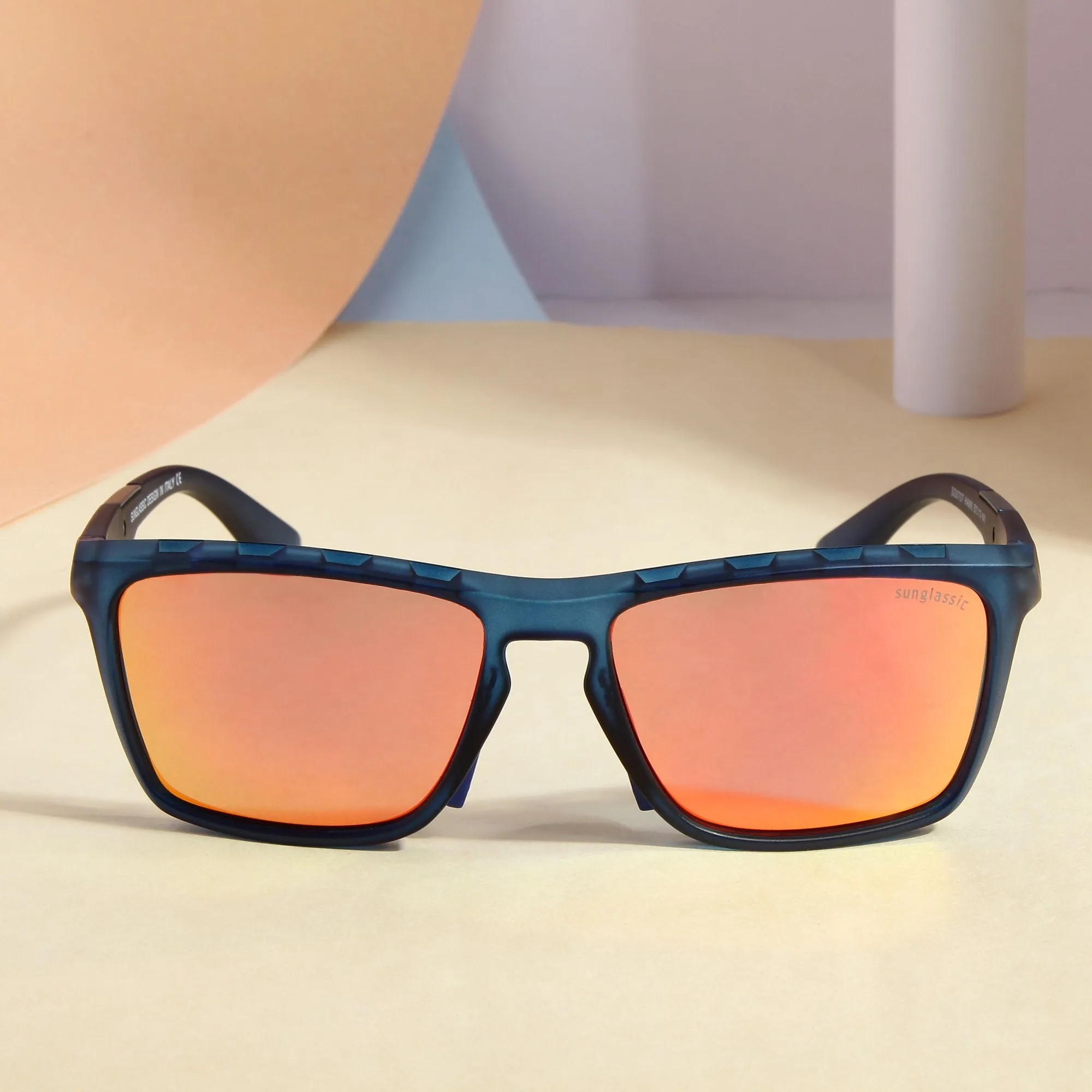 Hawk Blue Orange Mercury Polarized Rectangle TR90 Sunglasses