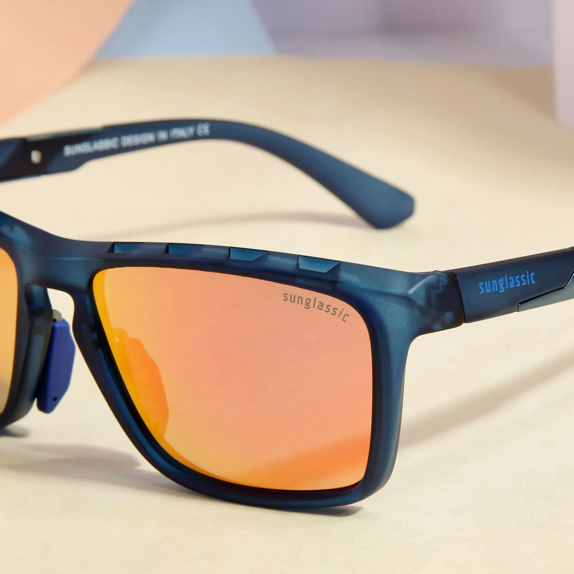 Hawk Blue Orange Mercury Polarized Rectangle TR90 Sunglasses