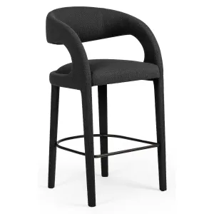 Hawkins Bar Stool, Fiqa Boucle Charcoal