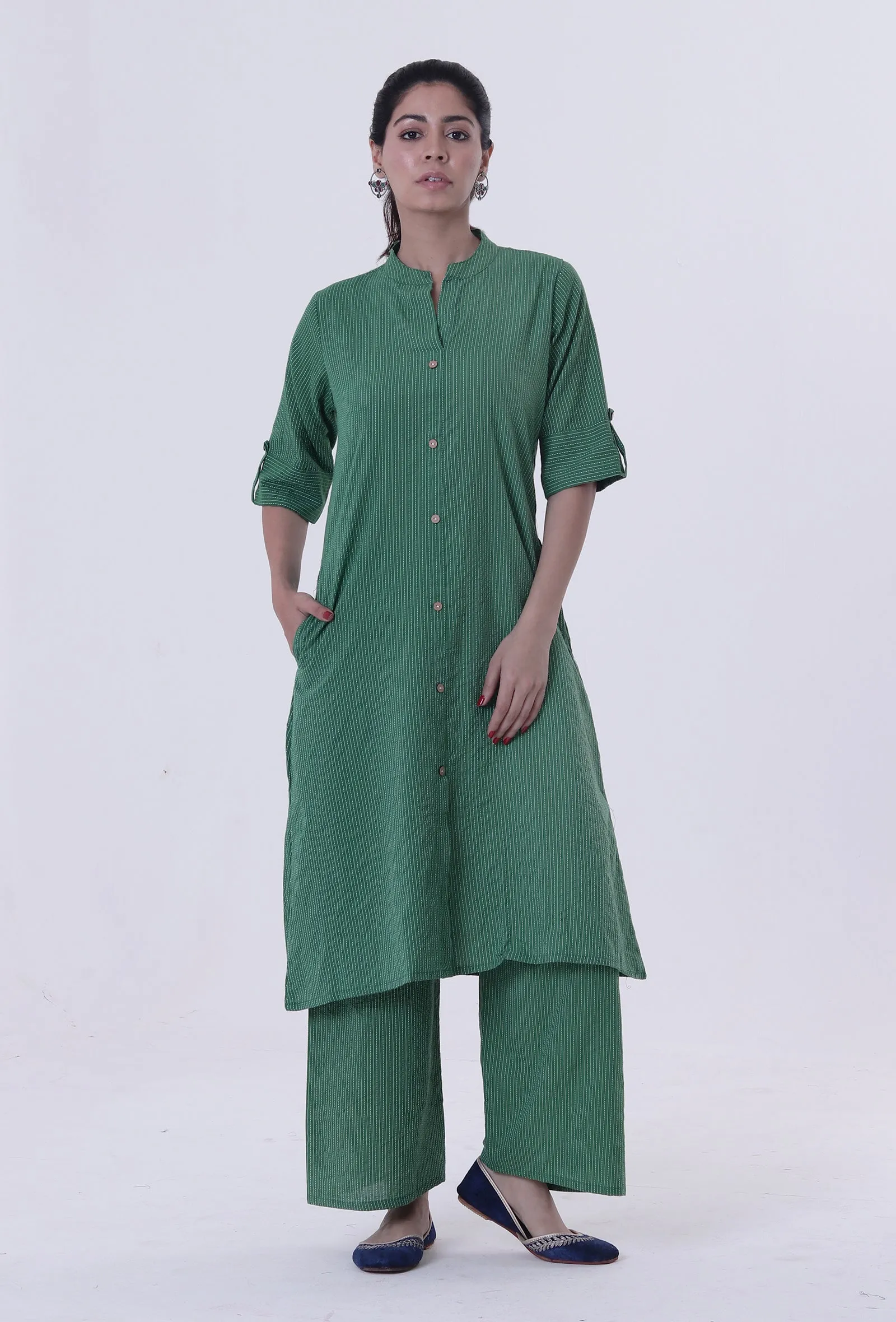 Hazel Green Cotton Kurti