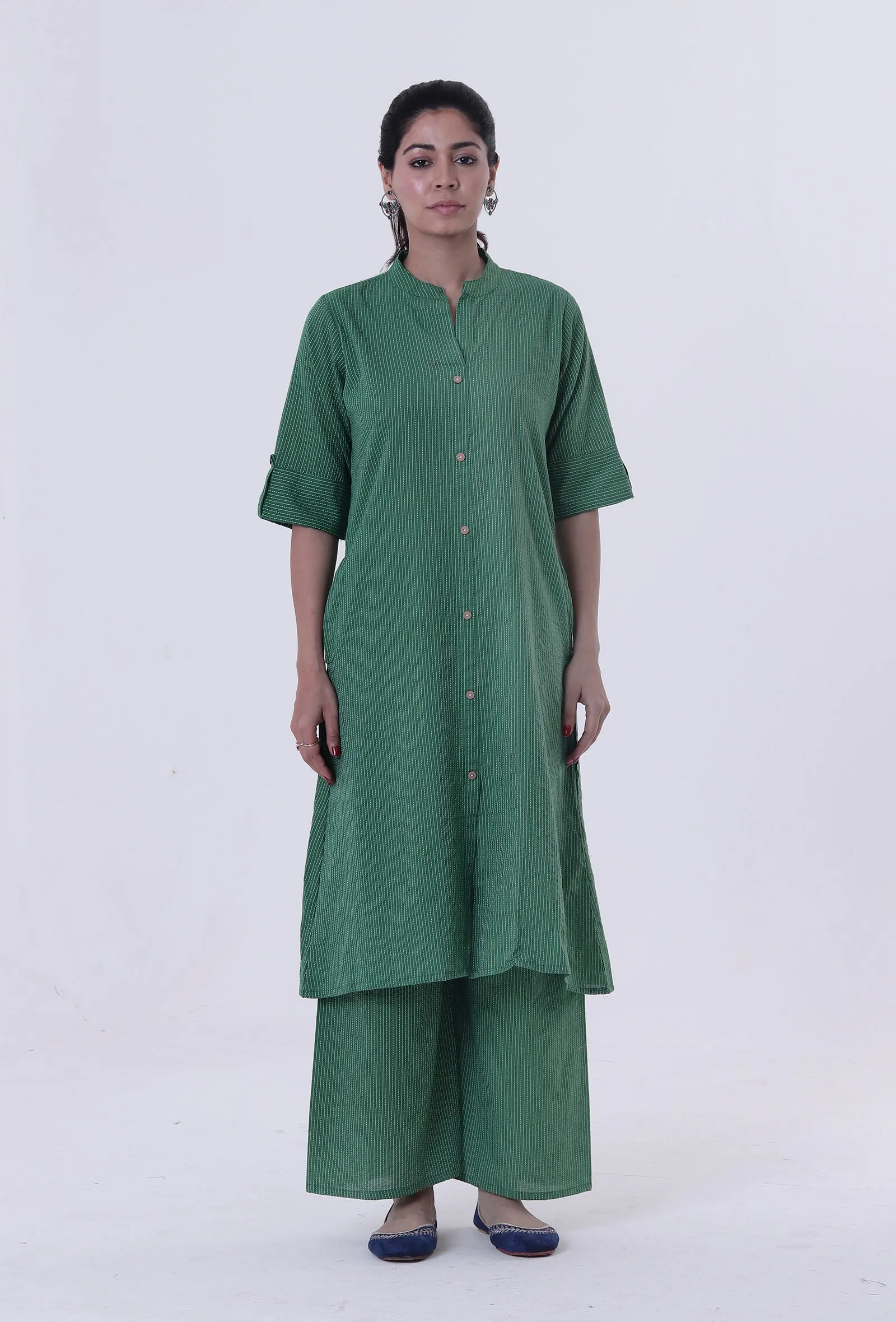 Hazel Green Cotton Kurti