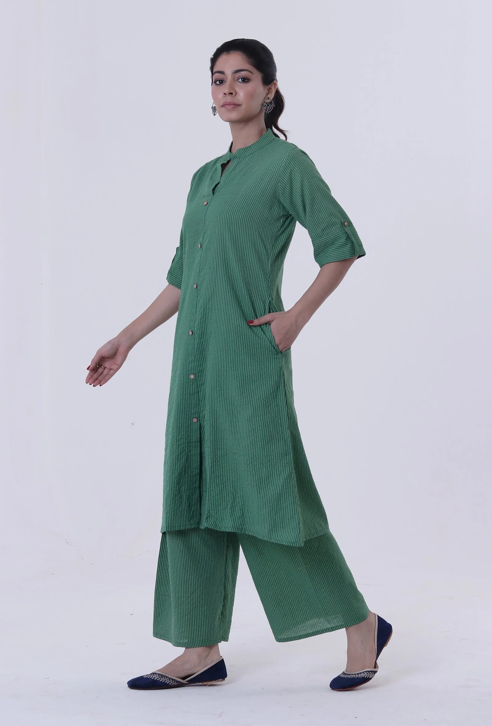 Hazel Green Cotton Kurti